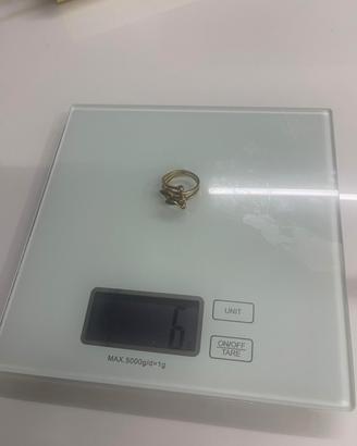 anello anni 60 oro 750 18 carati 5 gr e diamanti