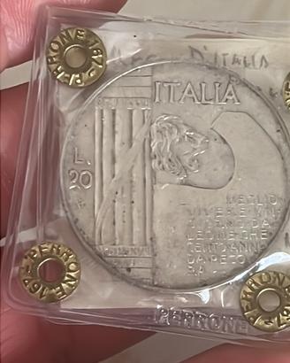 20 lire 1928 PERIZIATA