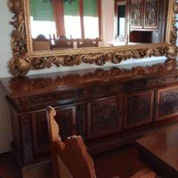 Soggiorno completo in legno lavorato