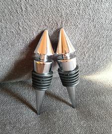 2 tappi di metallo per bottiglie di vino, nuovi