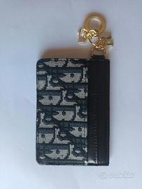 Portacarte Dior monogram e pelle nera 
