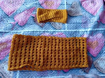 set fascia e sciarpa fatta a mano