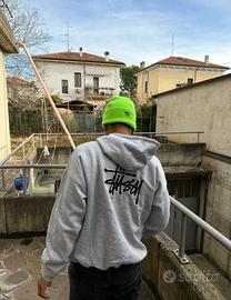 Felpa Stüssy Grigia - Taglia S - Reworked Ricamata