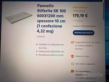 Pannelli isolanti stiferite per cappotto termico