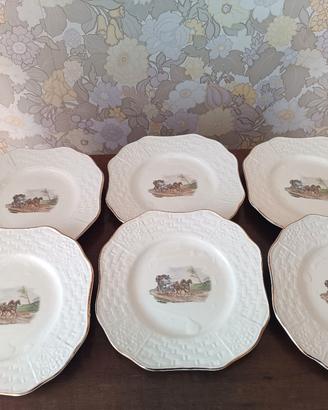 set 6 piatti piani vintage "London and Chester"