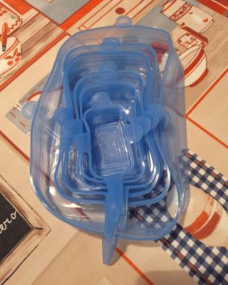 Set Coperchi Silicone Rettangolari Multimisura