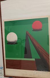 "Opera grafica astratta vintage firmata 