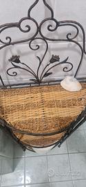 Mobile arredo  in vimini e ferro battuto 