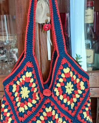 Borsa con mattonelle in cotone