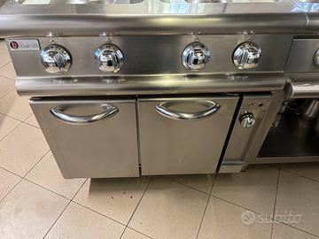 Cucina a gas professionale Baron in acciaio Inox