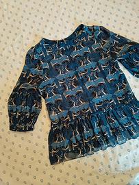 TRUSSARDI blusa top donna chiffon stampato L XL
