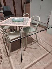 TAVOLO DA CUCINA O SALA DA PRANZO IN VETRO