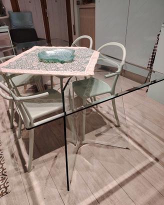 TAVOLO DA CUCINA O SALA DA PRANZO IN VETRO