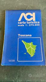 Vecchia Carta Turistica Toscana ACI Scala 1:275.00
