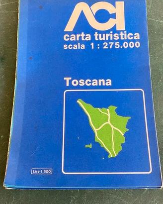 Vecchia Carta Turistica Toscana ACI Scala 1:275.00