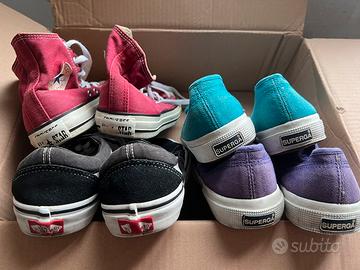 Lotto scarpe sneaker Superga Converse Vans