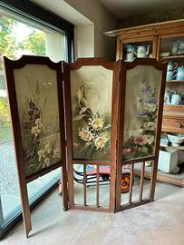 Paravento a 3 ante liberty XIX secolo