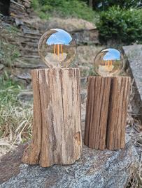 coppia lampade trave castagno recuperato 