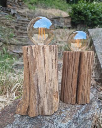 coppia lampade trave castagno recuperato 