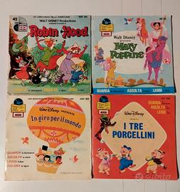 4 Vinili 45 Giri - Storie Disney + libretto