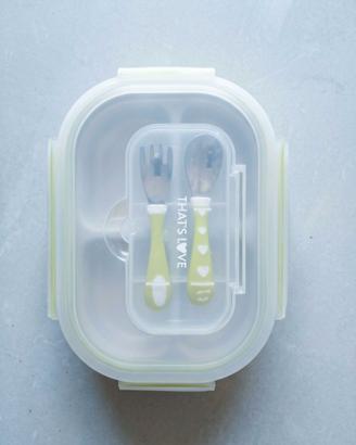 Porta pranzo in acciaio inox con posate