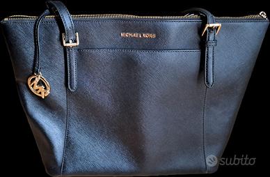 Borsa a spalla nera in pelle Michael Kors