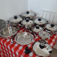 Batteria pentole acciaio inox nuova