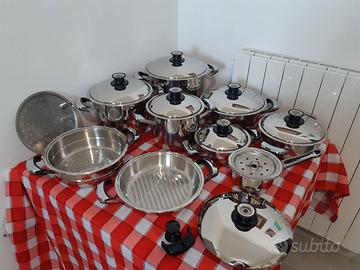 Batteria pentole acciaio inox nuova