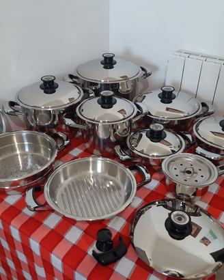 Batteria pentole acciaio inox nuova