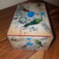 Carillon, portagioie vetro colibrì e fiori