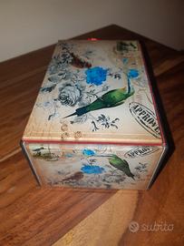 Carillon, portagioie vetro colibrì e fiori