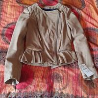 ZARA Giacca scamosciataBeige (-30%) S -mezzo tempo
