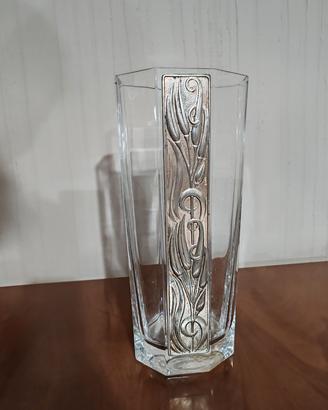 vaso di cristallo e argento 