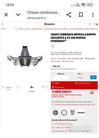 Chiave combinata metrica a doppio cricchetto 6 pz 