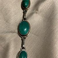 Bracciale vintage 1988 egitto argentone malachite