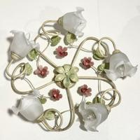 Plafoniera 5 Luci In metallo e vetro + Luci Led