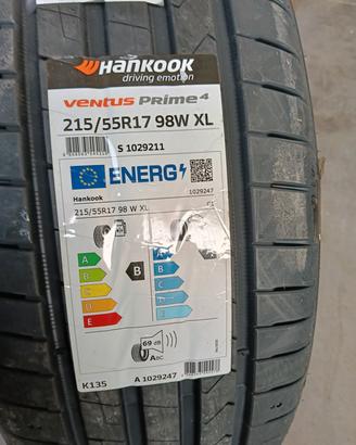 n.2 pneumatici Hankook ventus prime 215/55 R17 98W