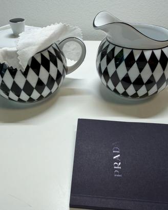 Prada Home Checkerboard lattiera zuccheriera