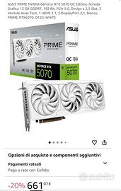 scheda video geforce  rtx5070 bianca mai aperta