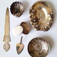 stock 6 piccoli oggetti argento 800