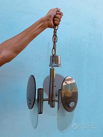 Lampadario e 2 applique vintage anni ‘70 in vetro