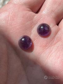 Coppia cabochon ametista naturale