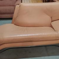 Chais longue in vera pelle color Rosa cipria