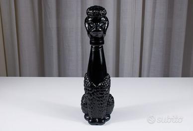 Bottiglia Barboncino vetro nero vintage anni ’70