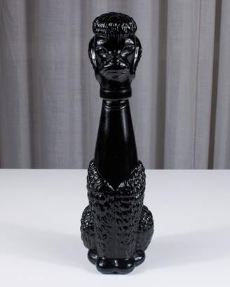 Bottiglia Barboncino vetro nero vintage anni ’70