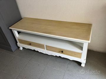 Mobile Porta TV Shabby Chic Bianco Legno Subito