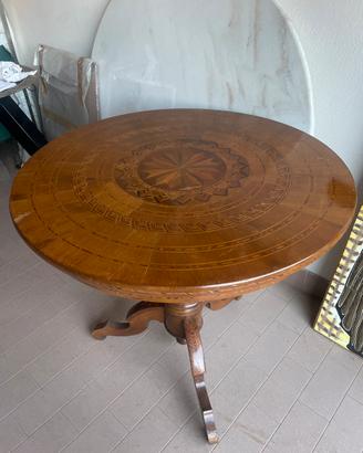 Tavolino intarsiato artigianale anni ‘60
