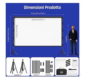 Schermo Proiettore con Treppiede 100 Pollici