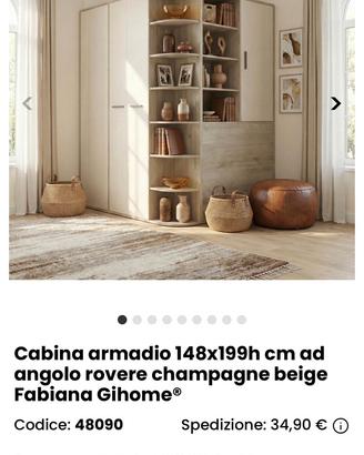 Cabina Armadio 148x199 cm ad angolo