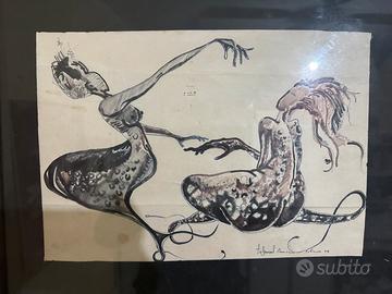 Opera surrealista su carta, Pinuccio  Solinas 1975